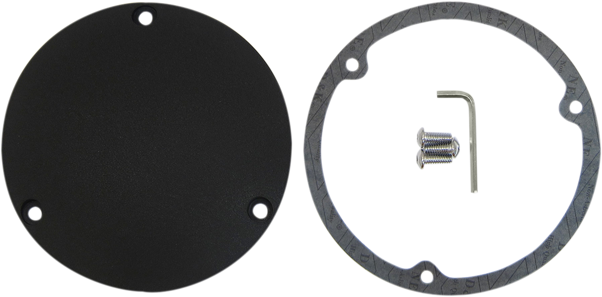 DRAG SPECIALTIES Derby Cover - Wrinkle Black - 3 Hole - '70-'98 Big Twin 33-0017KWB