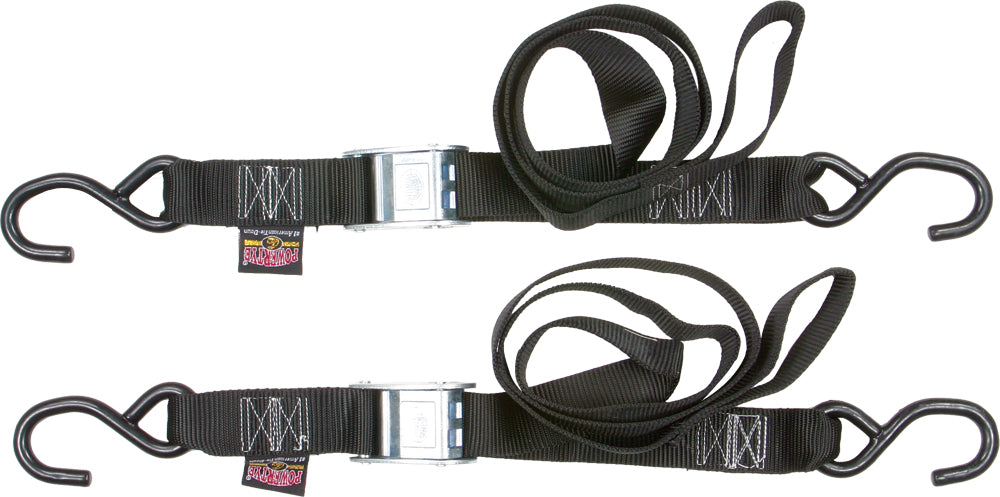Tie Down Cam S Hook 1.5"X5.5' Black Pair