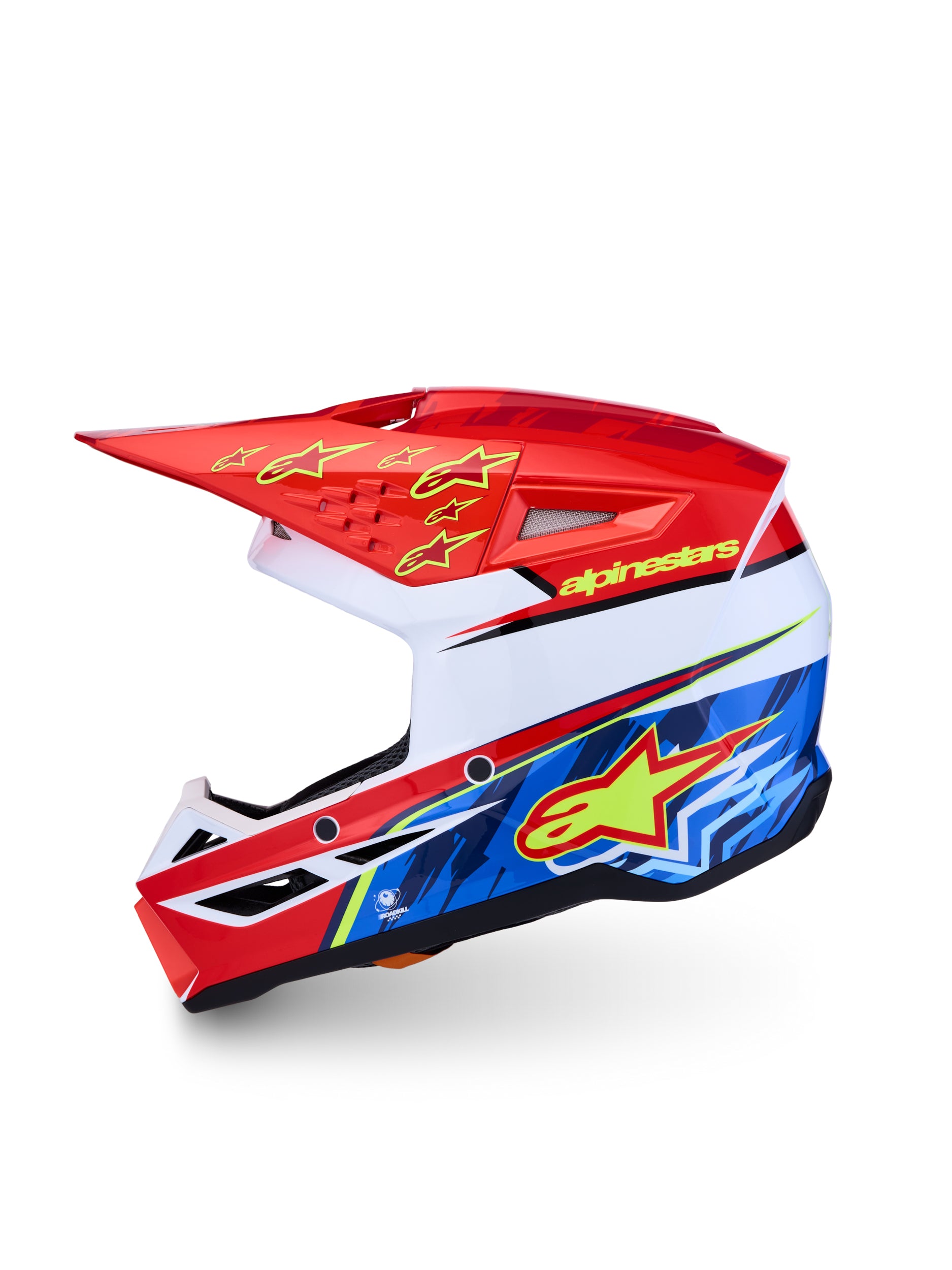 S M3 Falcon Yth Hlmt Ece06/Dot Red Fl/Wht/Blue/Yl Fl Gl Ym