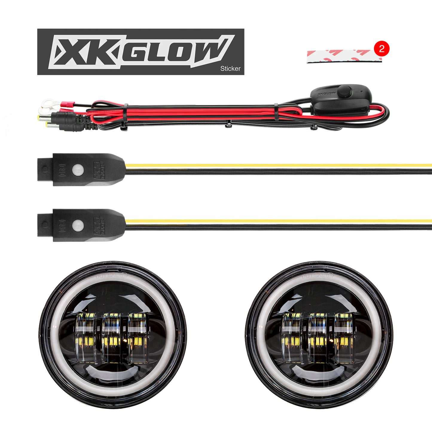 4.5" Xkchrome Driving Lights Black