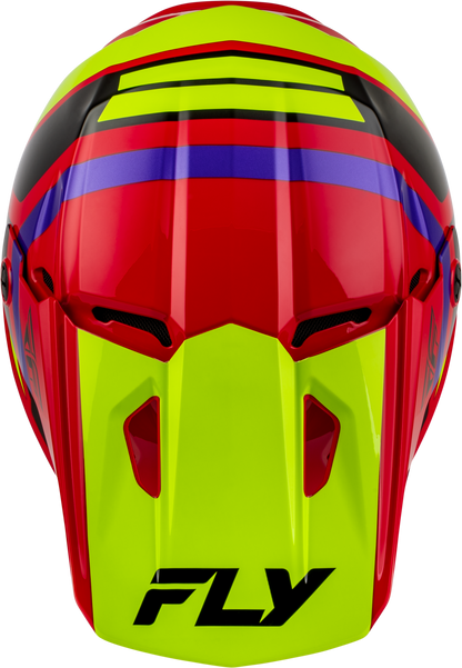 Youth Kinetic Scrap Helmet Red/Hi Vis/Purple/Black Ym