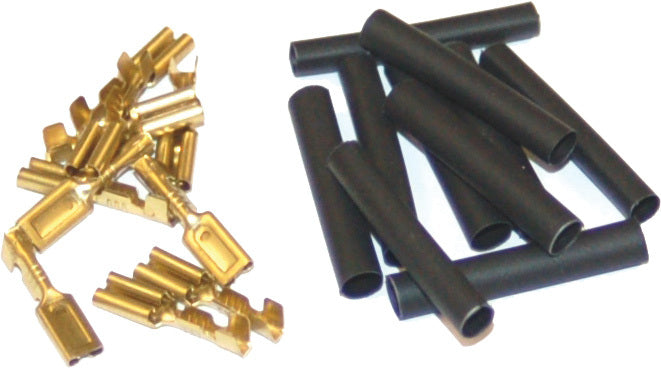 1/8" Female Crimp Term 10pk 22 16g Heat Shrnk Hd 9904