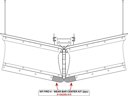 KFI Wear Bar Center Kit V-Plow - 2 pc.