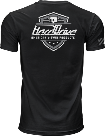 Harddrive Shield Tee Black/White Lg