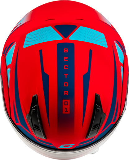 Md 04 Sector Helmet Matte Red/Blue Lg