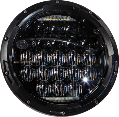 Led Headlight 7" 90w Black 3500/2400 Lumens