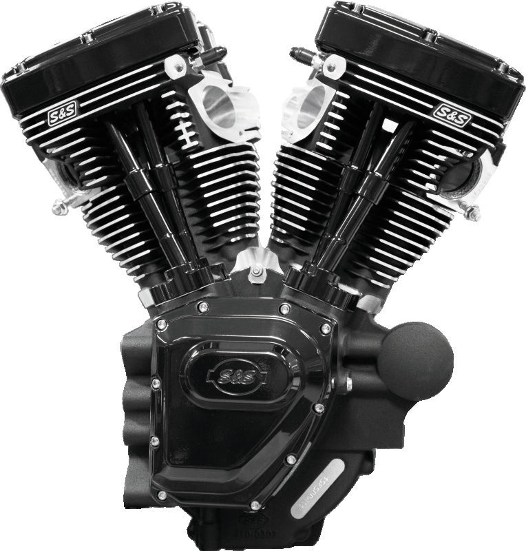 S&S Cycle 06-17 Dyna T143 Black Edition Long Block Engine - Wrinkle Black