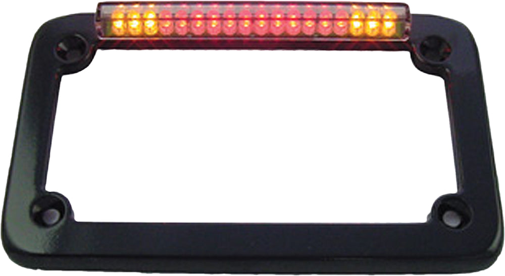 Led License Plate Frame Black W/Turn Signals