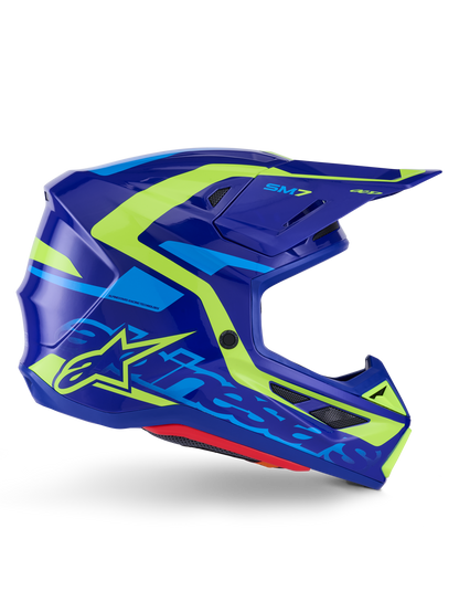Sm7 Deed Helmet Blue/Ylw Fluo Glossy Sm