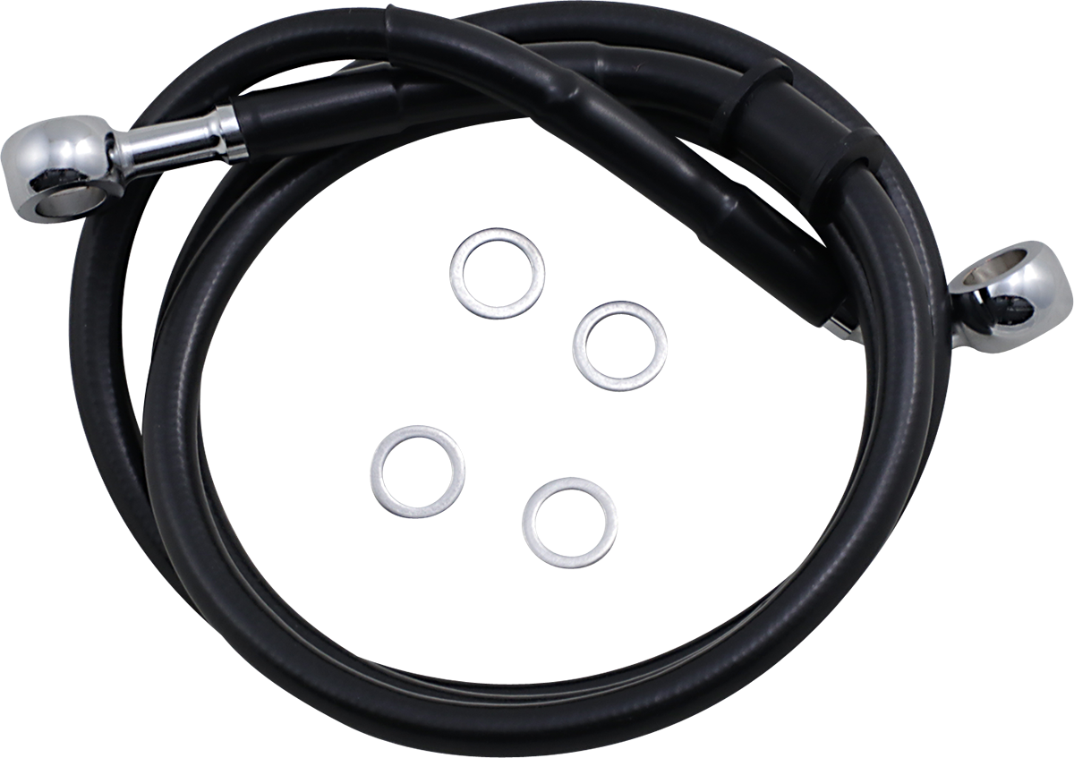 DRAG SPECIALTIES Brake Line - Front (Upper) - Black 618763-BLK