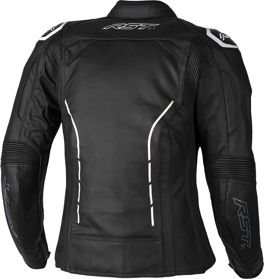 Ladies S1 Ce Jacket Black/White Leather 2xl