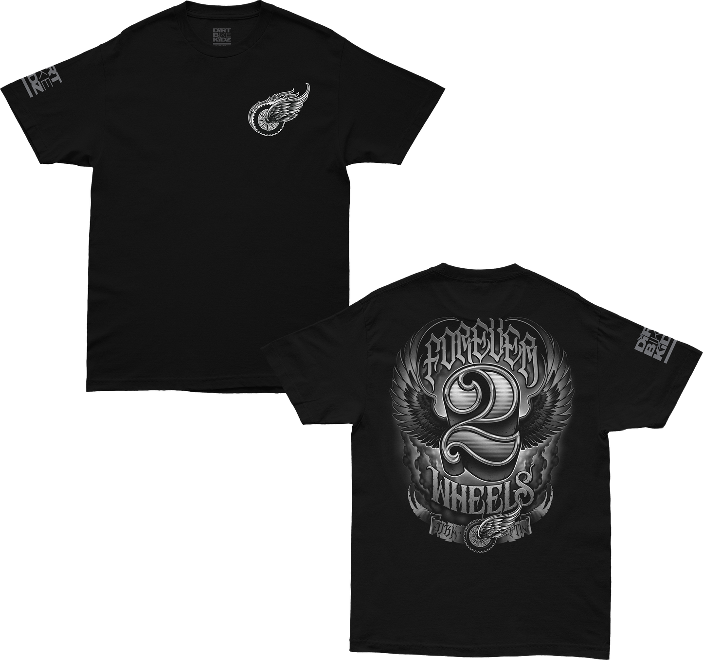Two Wheels Tee Black Xl