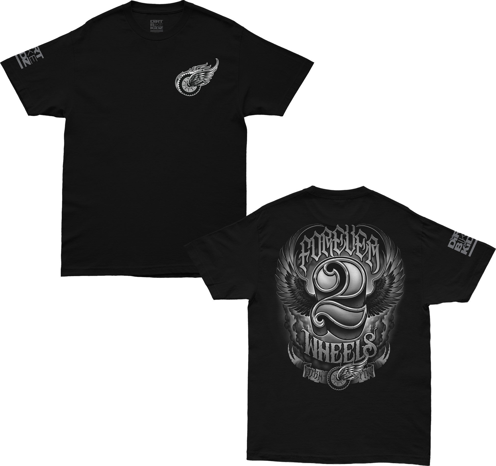 Two Wheels Tee Black Md