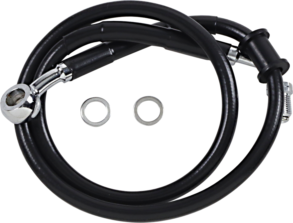 DRAG SPECIALTIES Brake Line - +2" - Black - '18-'23 Softail 618620-2BLK