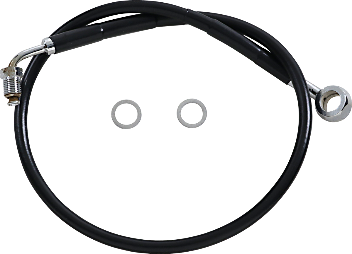 DRAG SPECIALTIES Brake Line - +4" - Black - '18-'23 Softail 618631-4BLK