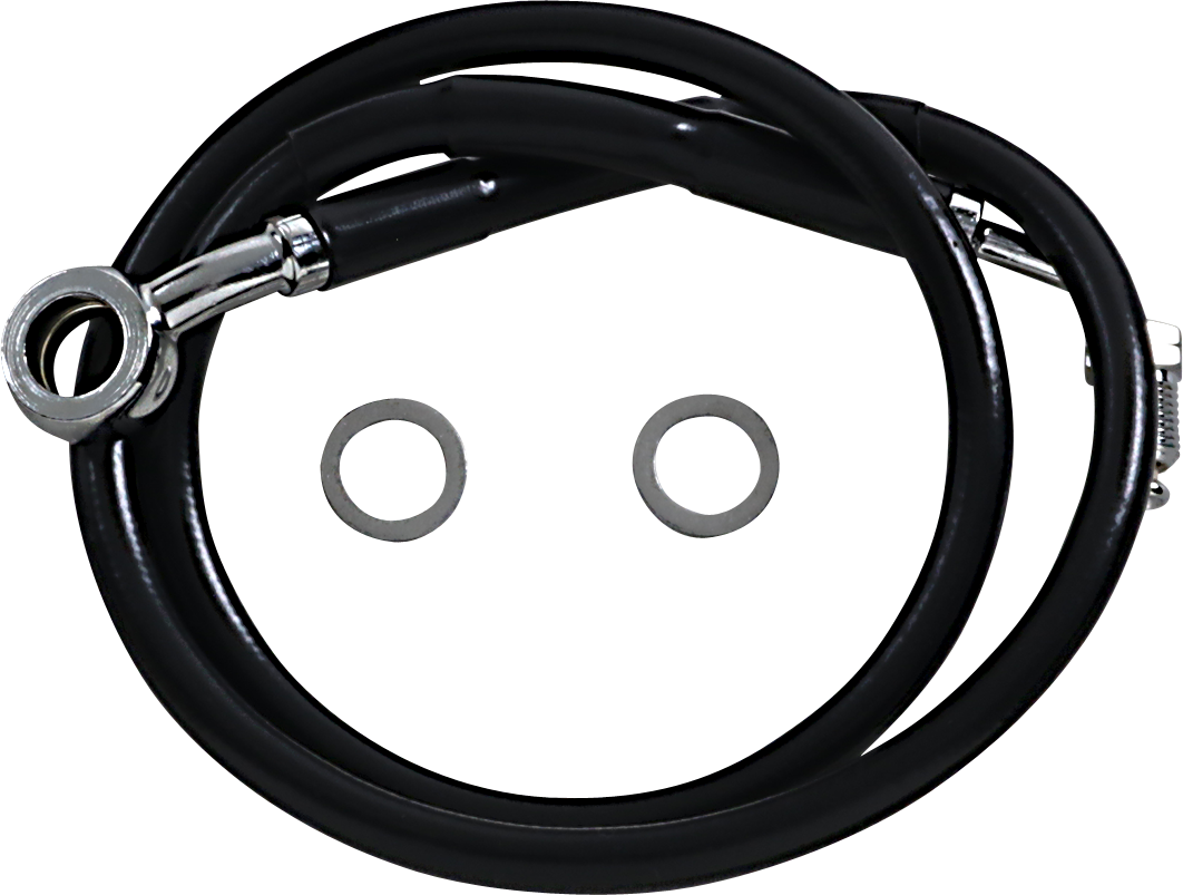 DRAG SPECIALTIES Brake Line - +8" - Black - '18-'23 Softail 618631-8BLK