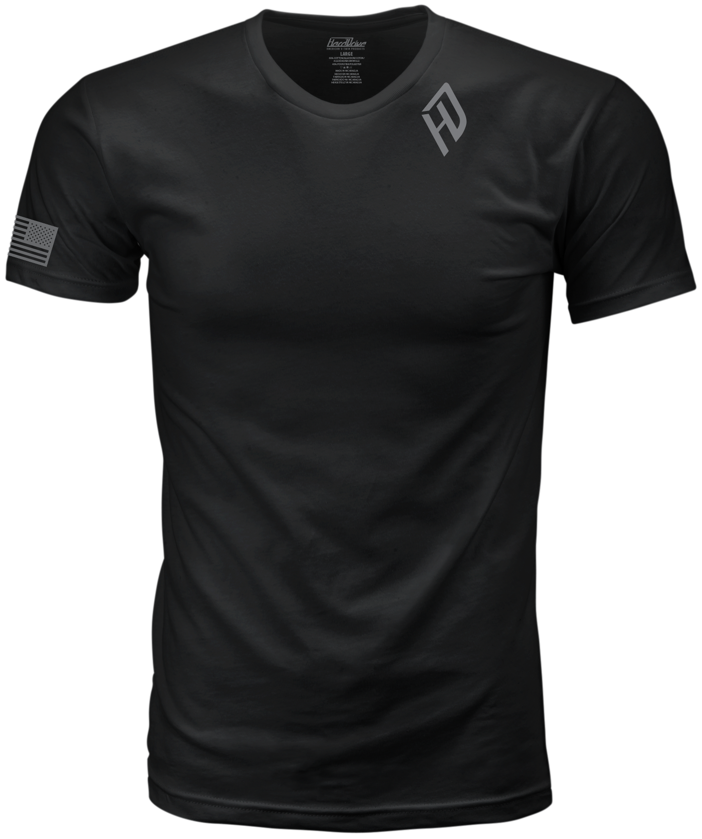 Harddrive Shield Tee Black/White Lg