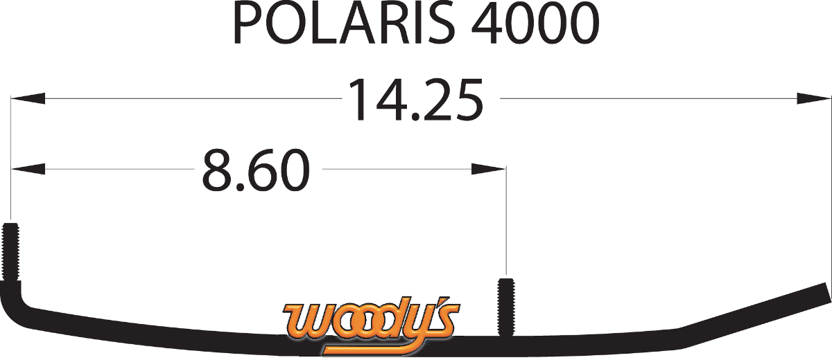 WOODY'S Mini Sled Runner - 4" - 60° - Polaris SXP-4000