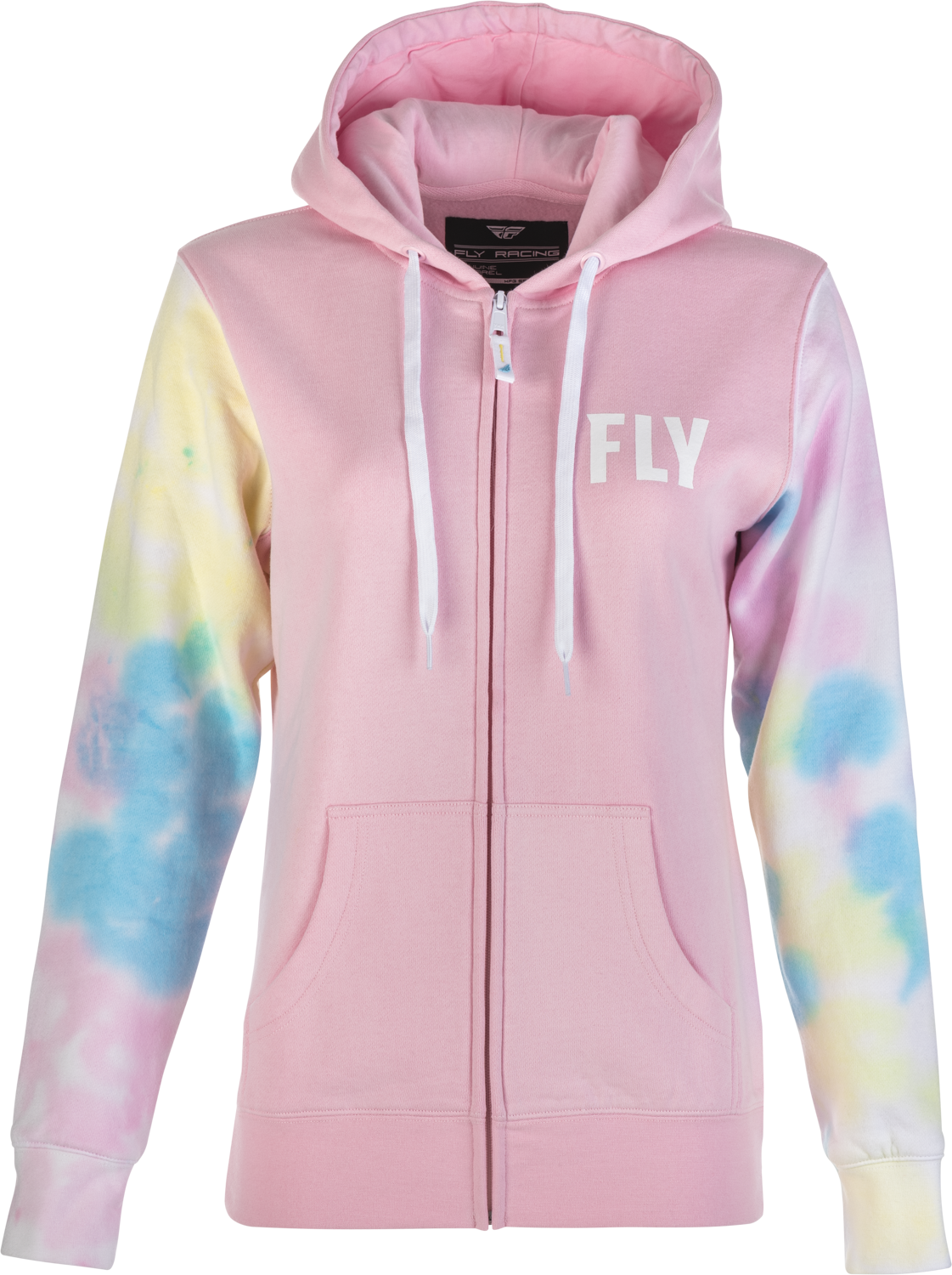 Women's Fly Tie Dye Zip Up Hoodie Pink/Yellow/Blue 2x