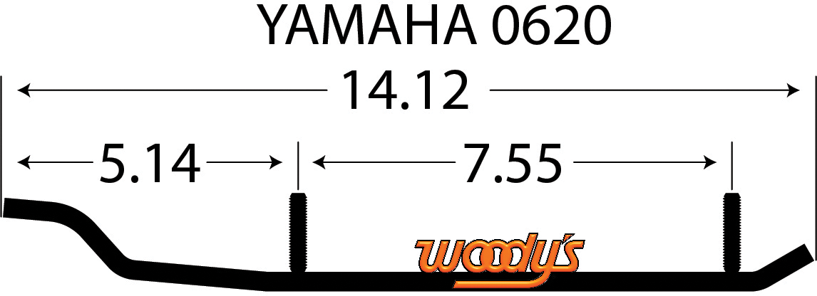 WOODY'S Mini Sled Runner - Trail - 4" - 60° - Yamaha EYV3-0620