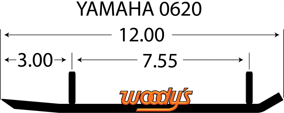 WOODY'S Mini Sled Runner - Sno-X - 4" - 60° - Yamaha SXY-0620