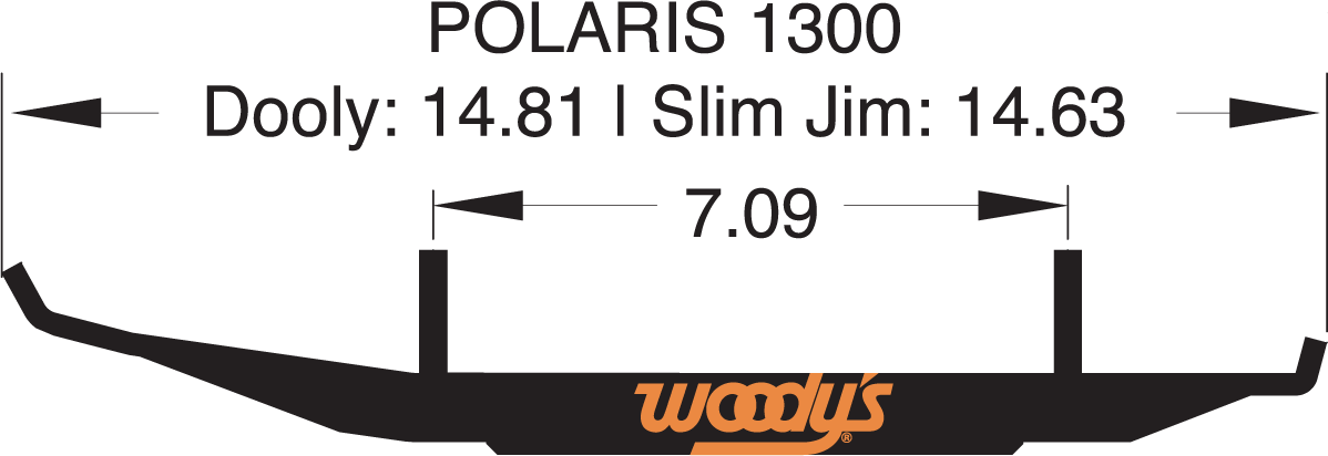 WOODY'S Dooly™ Runners - 6" - 60° - Polaris DP6-1300