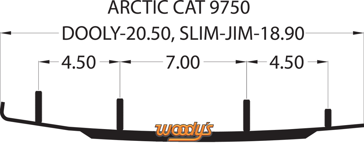 WOODY'S Dooly™ Runners - 4" - 90° - Arctic Cat DA4-9750