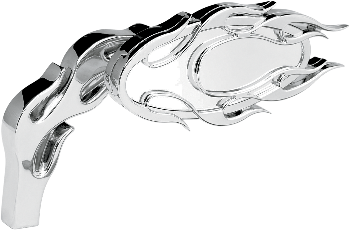 ARLEN NESS Mirror - Micro - Flamed - Side View - Oval - Chrome - Right 13-071