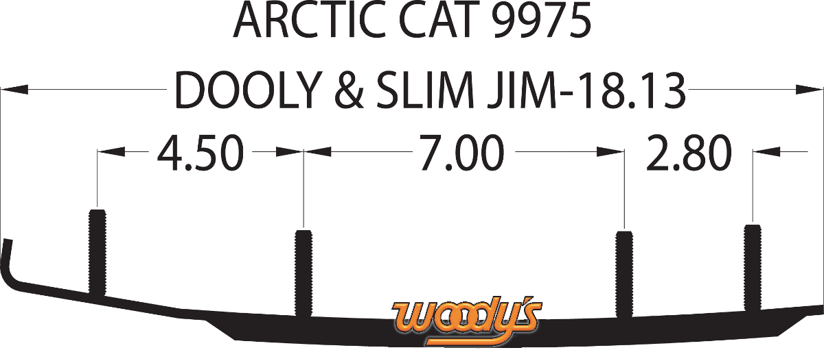 WOODY'S Dooly™ Runners - 8" - 60° - Arctic Cat/Yamaha DA8-9975