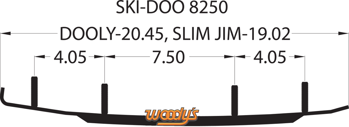 WOODY'S Dooly™ Runners - 6" - 60° - Ski-Doo DS6-8250