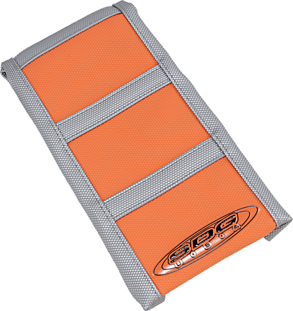 SDG 6-Ribbed Seat Cover - Gray Ribs/Orange Top/Gray Sides 95940XOX