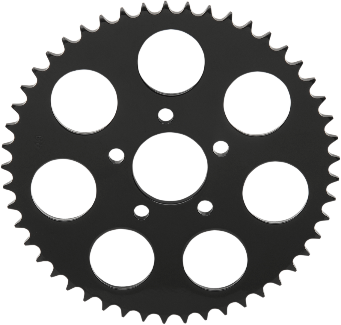 DRAG SPECIALTIES Rear Sprocket - Flat - 49 Tooth - Gloss Black - Big Twin 16422EB