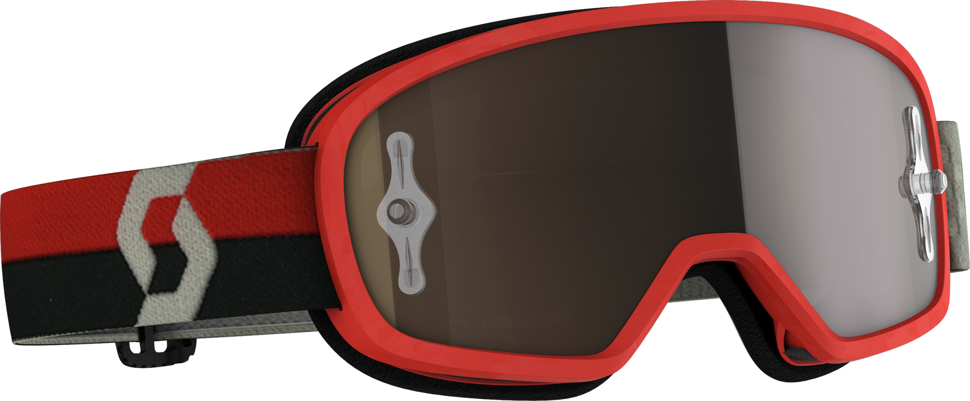 Youth Buzz Mx Pro Goggle Red/Grey W/Gold Chrome Works