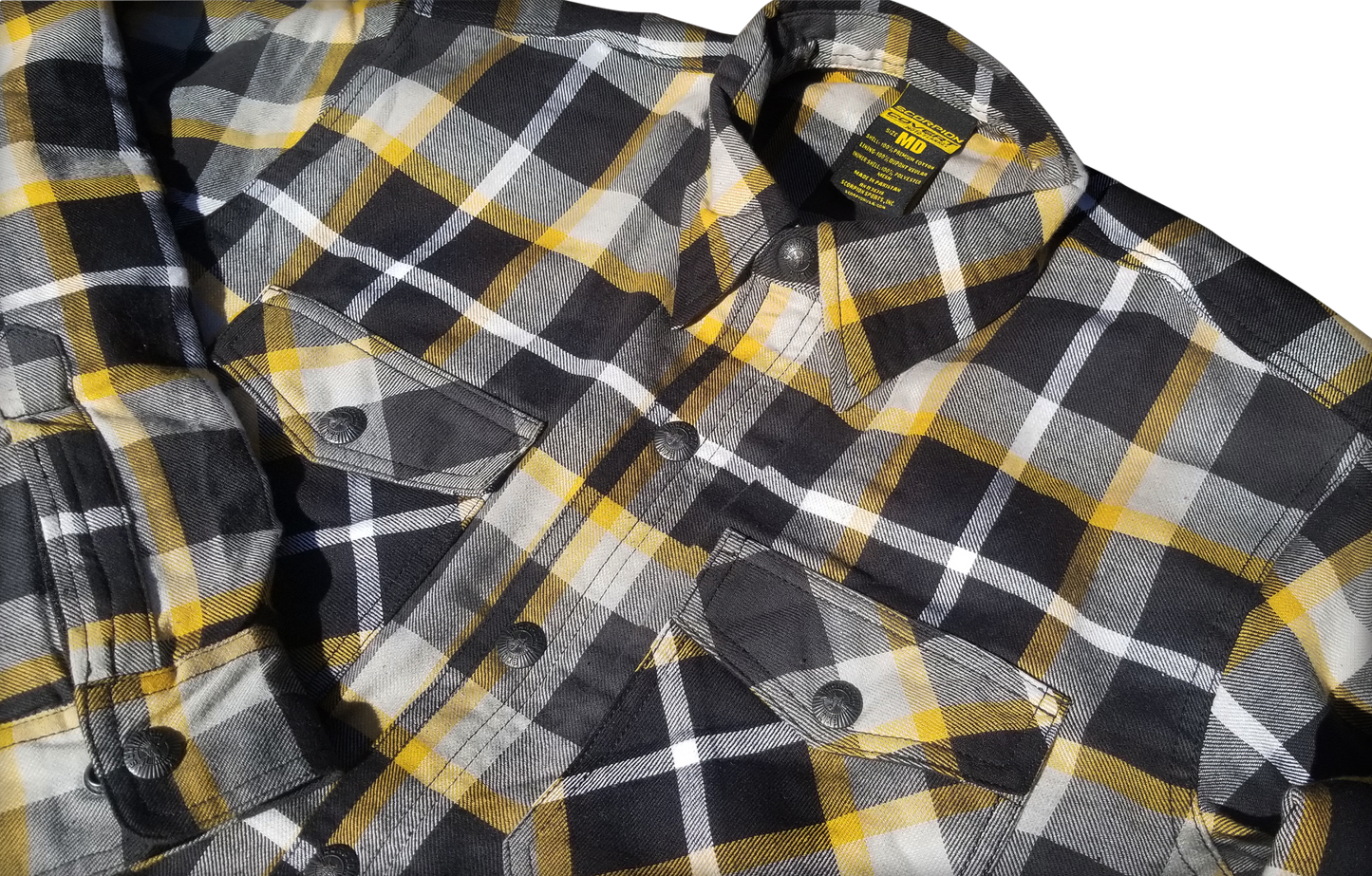 Covert Moto Flannel White/Yellow Xl