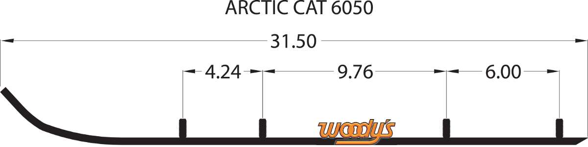 WOODY'S Wear Bar - Trail Blazer IV™ Flat-Top® - 6" - 60° - Arctic Cat TAT4-6050