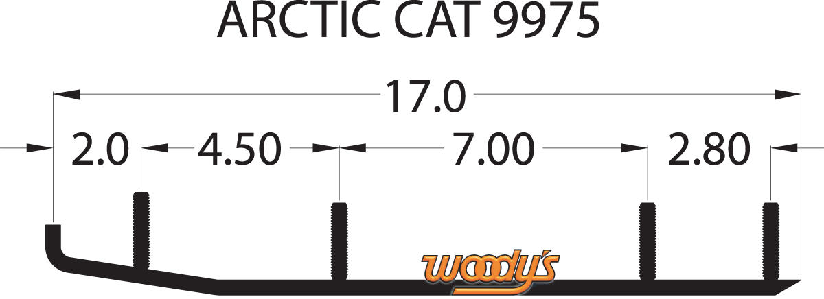 WOODY'S Wear Bar - Trail Blazer IV™ Flat-Top® - 6" - 60° - Arctic Cat/Yamaha TAT4-9975