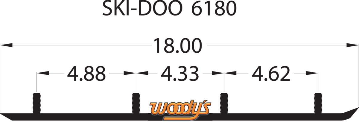 WOODY'S Wear Bar - Trail Blazer IV™ Flat-Top® - 6" - 60° - Ski-Doo TSD4-6180