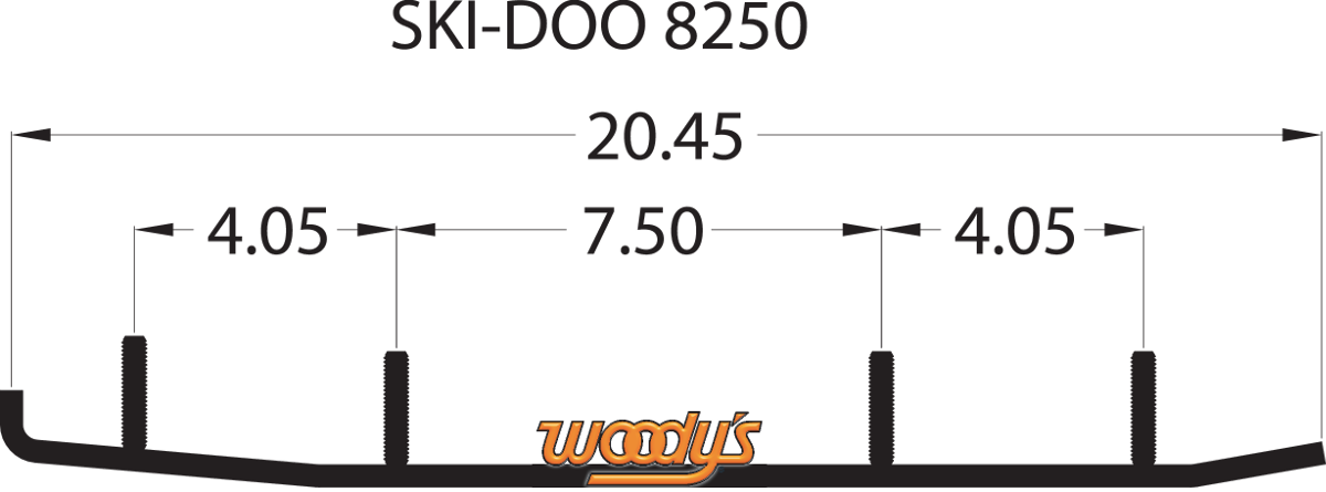WOODY'S Wear Bar - Trail Blazer IV™ Flat-Top® - 6" - 60° - Ski-Doo TSD4-8250