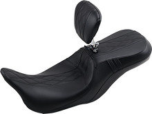 LE PERA Outcast GT Seat - 2-Up - With Backrest - Black Double Diamond - Perforated - FL '08-'22 LK-997BRGT2