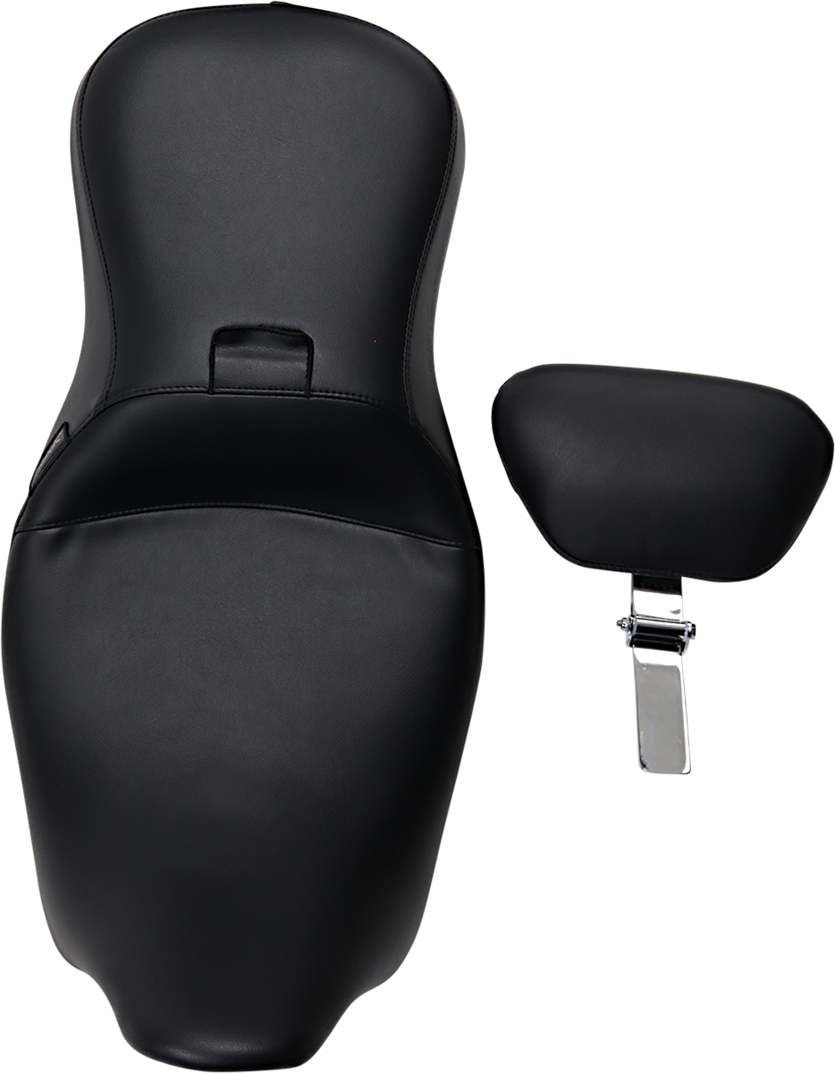 LE PERA Outcast Seat - 2-Up - With Backrest - Smooth - Black - FL '08-'23 LK-997BR