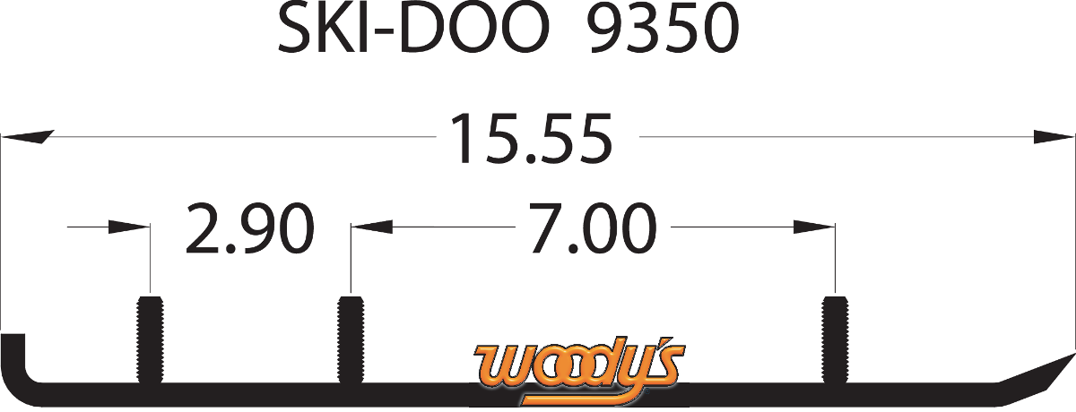 WOODY'S Executive Series™ Flat-Top® Runner - 8.0" - 60° - Polaris/Ski-Doo WSD-9350
