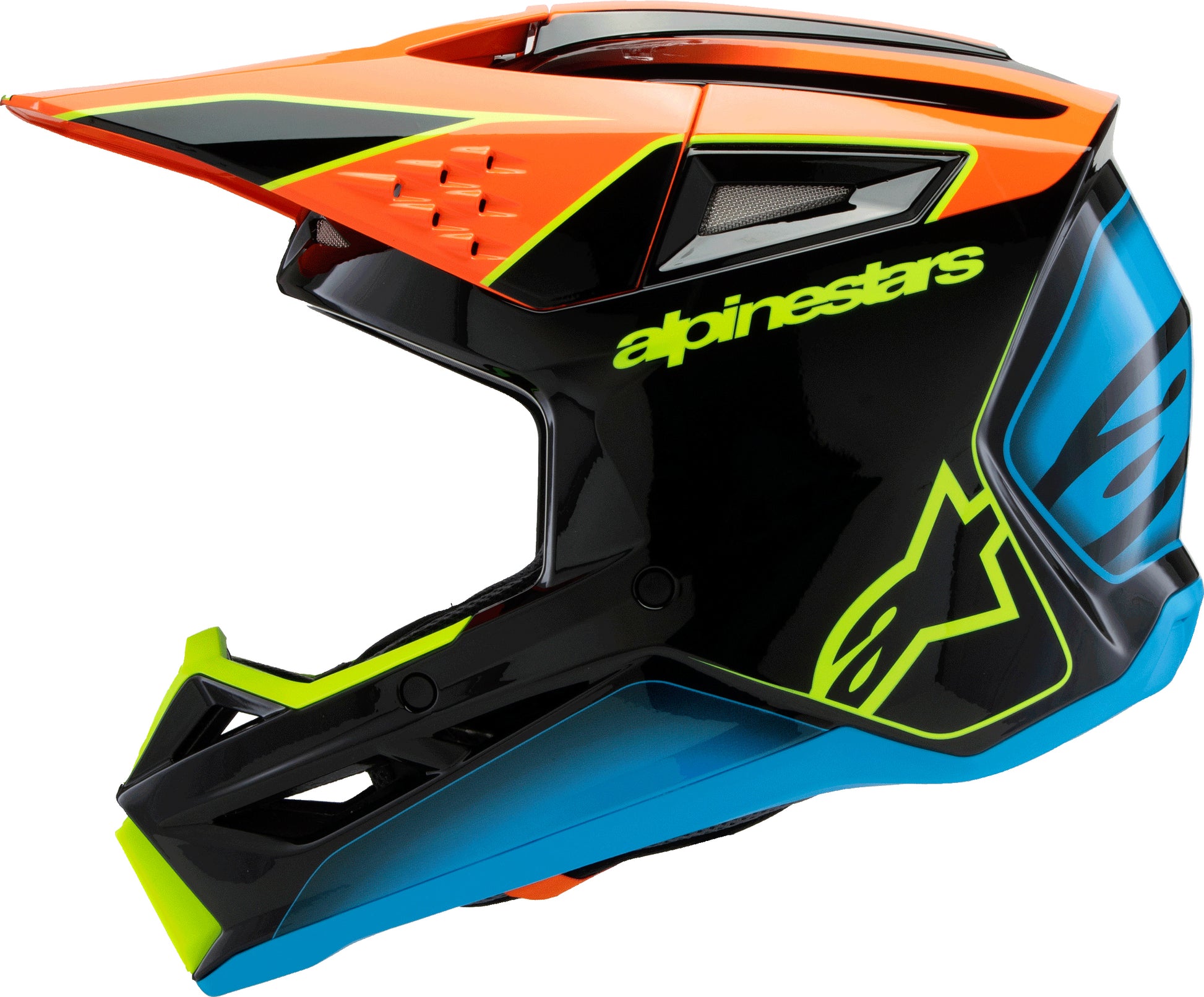 Sm3 Youth Fray Helmet Blk/Orng/Ylw Fluo Ys
