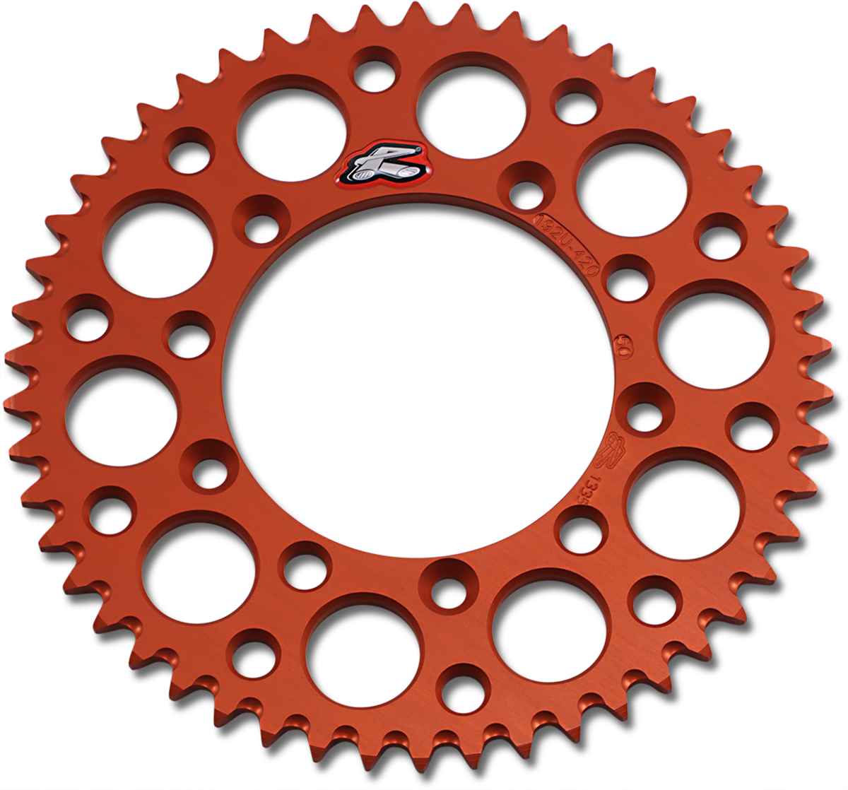 RENTHAL Rear Sprocket - Aluminum - 50 Tooth - Orange - Gas Gas/Husqvarna/KTM 192U-420-50GPOR
