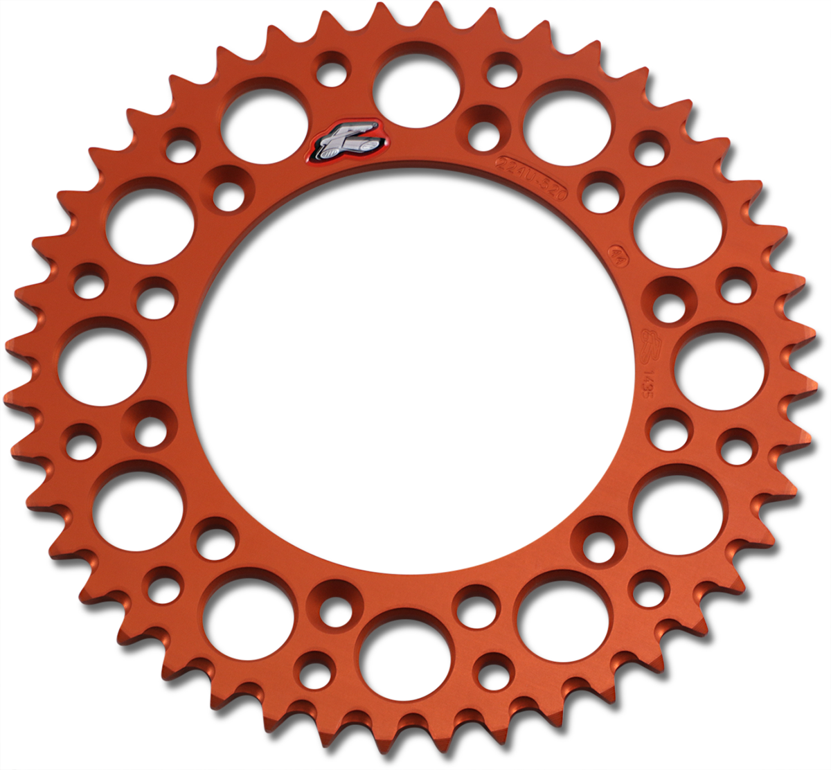 RENTHAL Rear Sprocket - Aluminum - 44 Tooth - Orange 224U-520-44GPOR