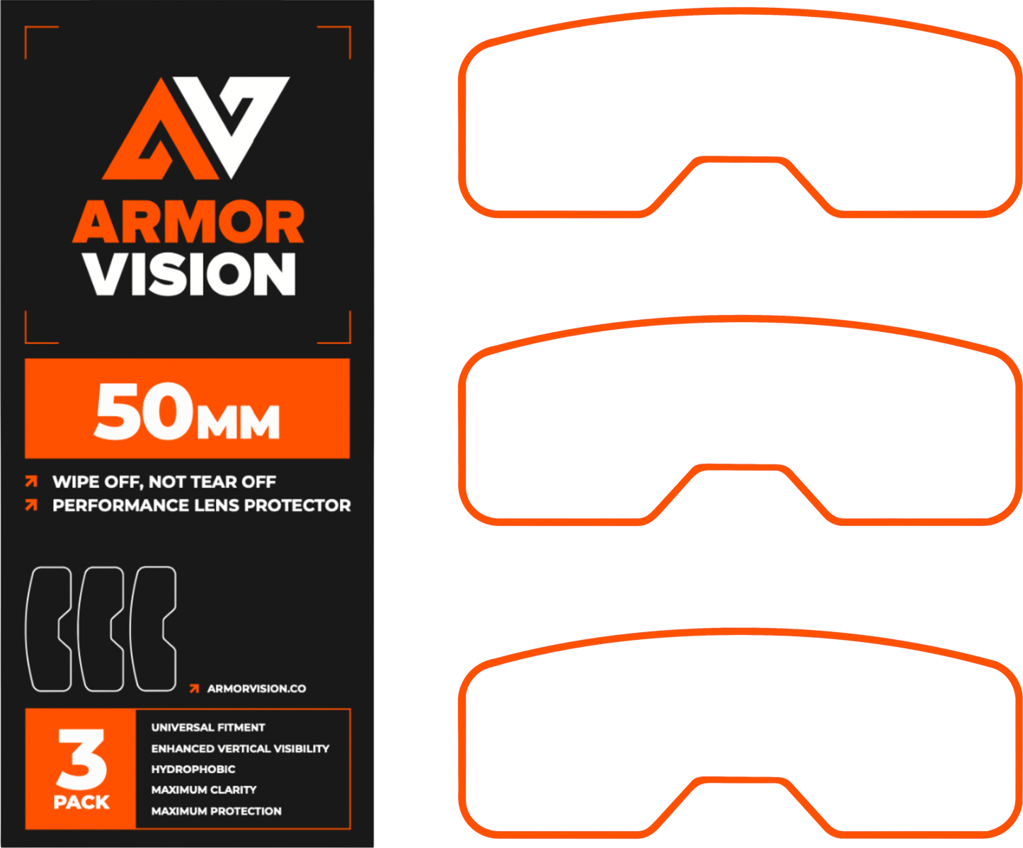 Armor Vision 50mm 2nd Gen 3/Pk