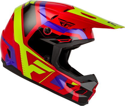 Youth Kinetic Scrap Helmet Red/Hi Vis/Purple/Black Ys