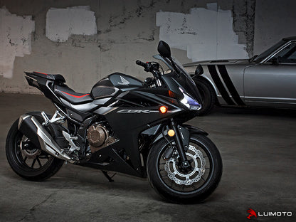 LUIMOTO Styleline Rider Seat Cover for the Honda CBR500R (2016+), CB500F (16-20), and CBR400R (16-18)
