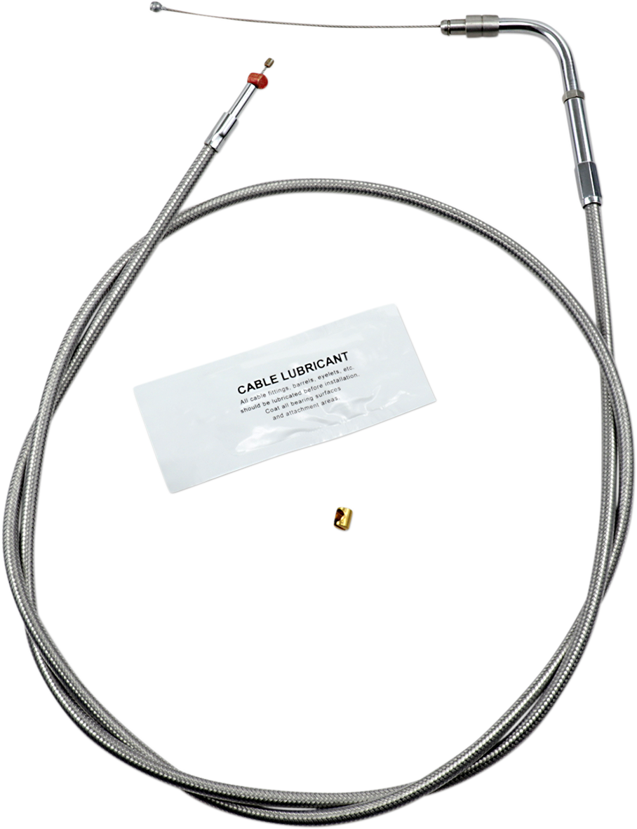 BARNETT Stainless Steel Throttle Cable - +12" - '02-'07 FLH 102-30-30016-12