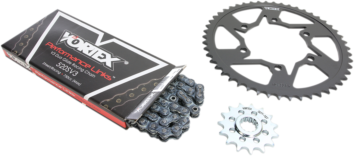 VORTEX Chain and Sprocket Kit - HFRS - Black - Kawasaki Ninja ZX-10R/RR CK6302