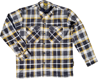 Covert Moto Flannel White/Yellow Lg